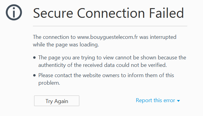 secure connection failed